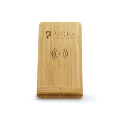 Image of Wireless Bamboo Phone Stand