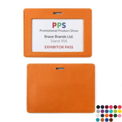 Image of PU Landscape ID Card Holder for a Lanyard or Clip